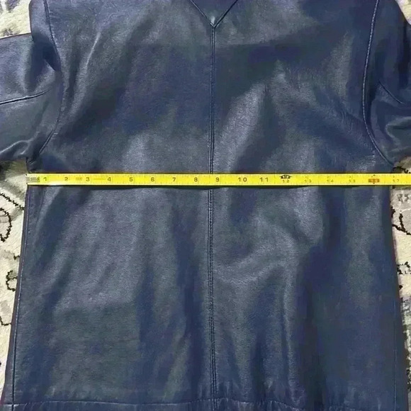 Chico’s genuine leather jacket coat blue leather soft size 0 small/medium - Picture 8 of 11